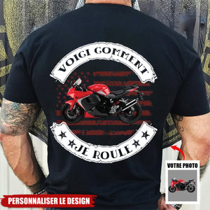 T-shirt Moto Personnalisé – "Voici Comment Je Roule"