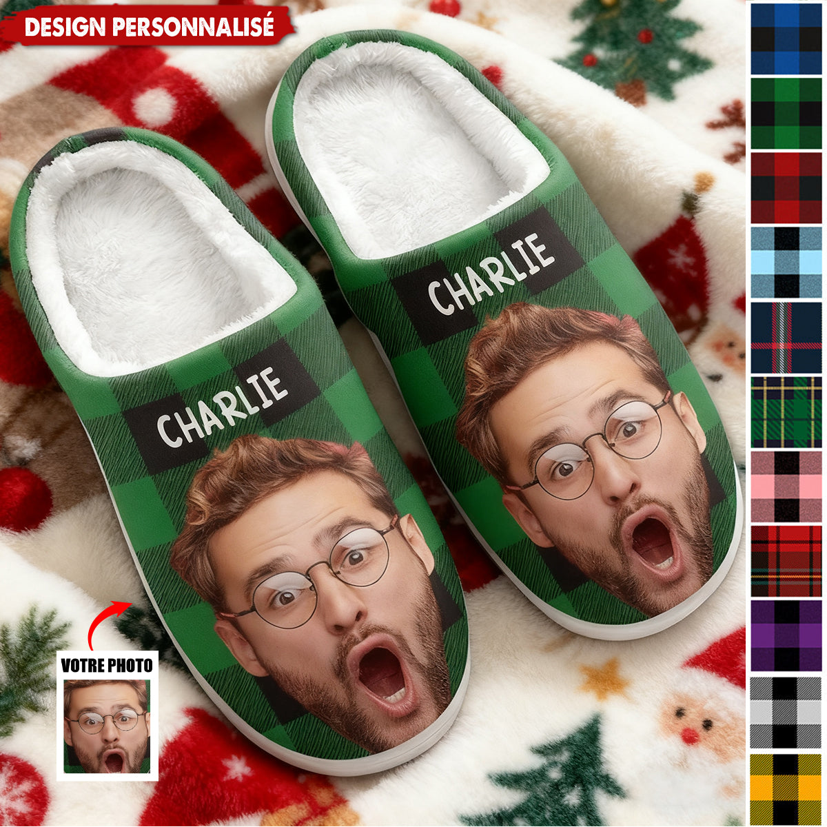 Chaussons Douillets Personnalisés avec Photo - Cadeau Douillet et Unique