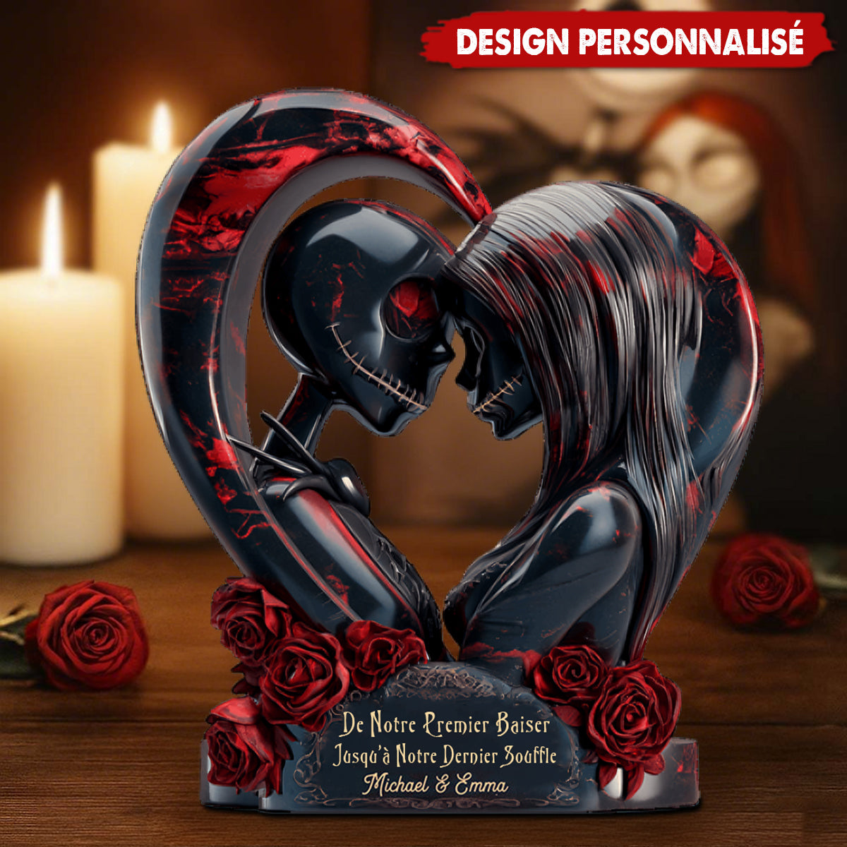 Plaque Acrylique Personnalisée - Amour Éternel du Premier Baiser au Dernier Souffle