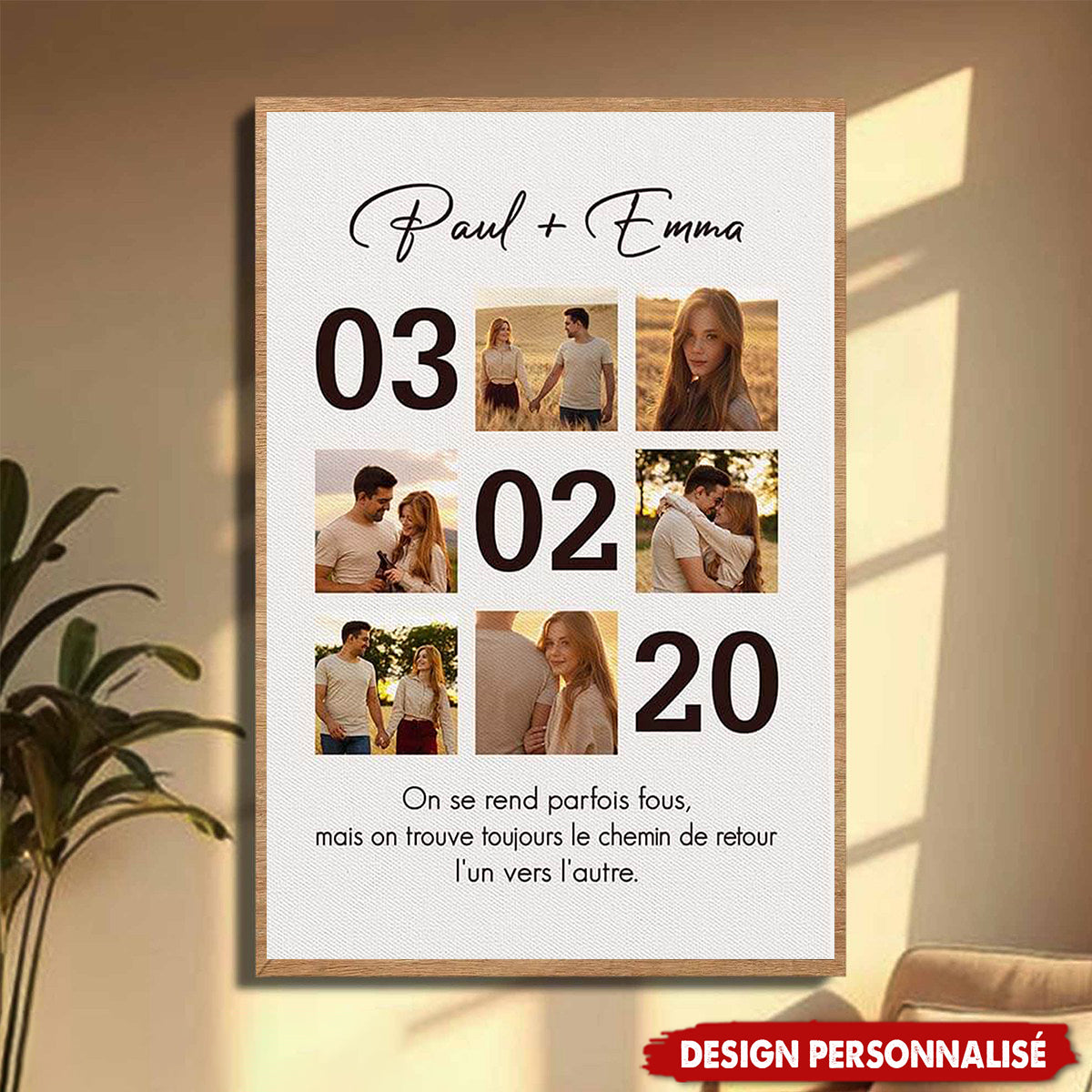 Affiche Personnalisée Couple - On Trouve Toujours Le Chemin De Retour Avec Photos