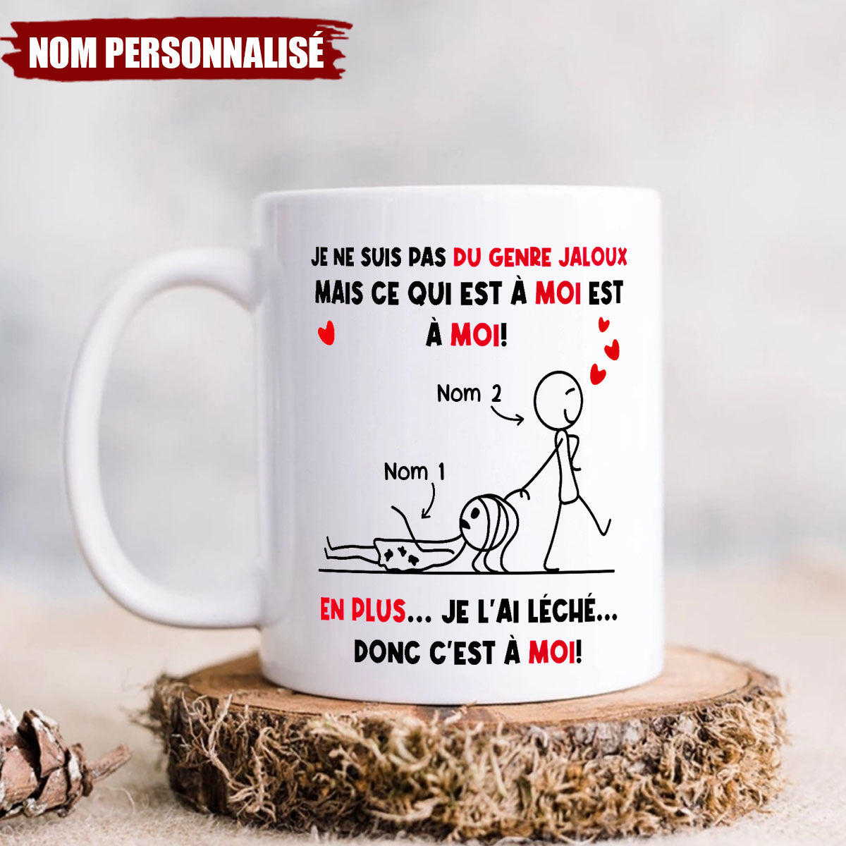 Mug Personnalisé - Cadeau Amusant pour Couple, Amoureux et Mariés