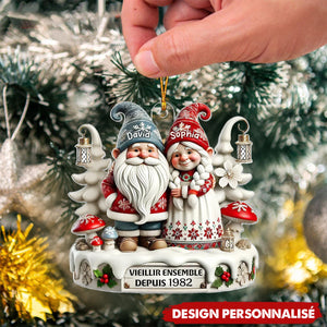 Ornement de Noël personnalisé – Couple vieilli ensemble depuis