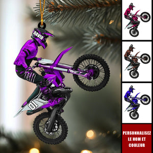 Ornement Motocross Personnalisé – Cadeau Unique pour Motard