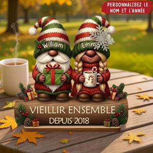 Plaque “Vieillir Ensemble” Personnalisée – Cadeau Romantique pour Couple