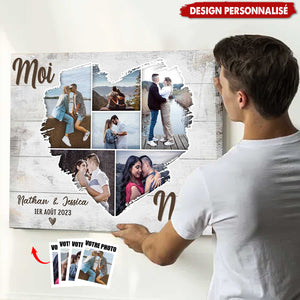 Affiche photo cœur personnalisée - Cadeau souvenir d’amour