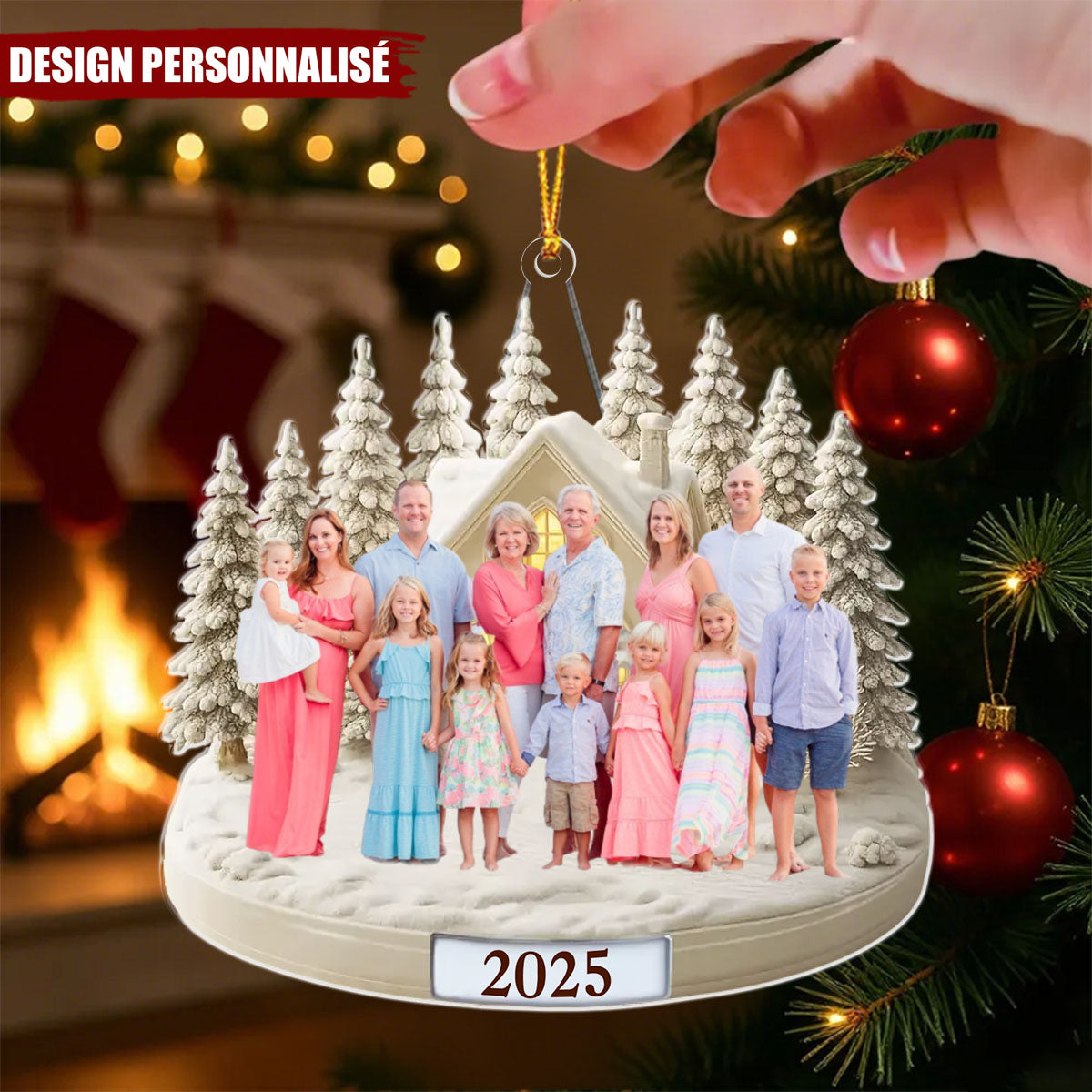 Ornement de Noël en Acrylique Personnalisé - Notre Pays des Merveilles d'Hiver