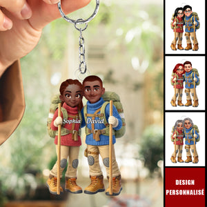 Porte-clés Couple Randonneurs Personnalisé – Cadeau Romantique pour les Aventuriers