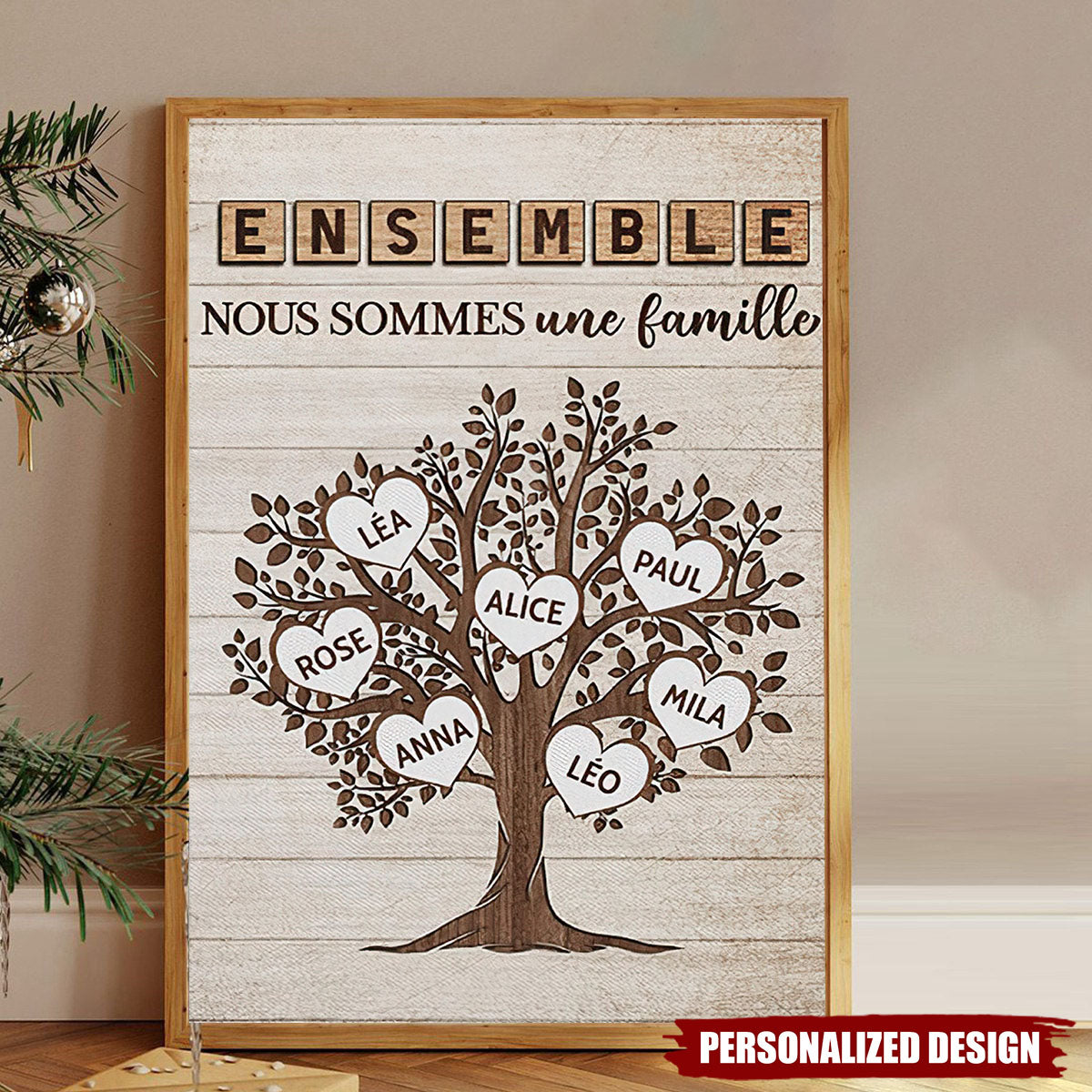 Tableau Arbre Généalogique Personnalisé – Ensemble, Nous Sommes Une Famille