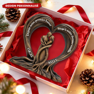 Plaque personnalisée cœur pour couple — Du premier baiser au dernier souffle