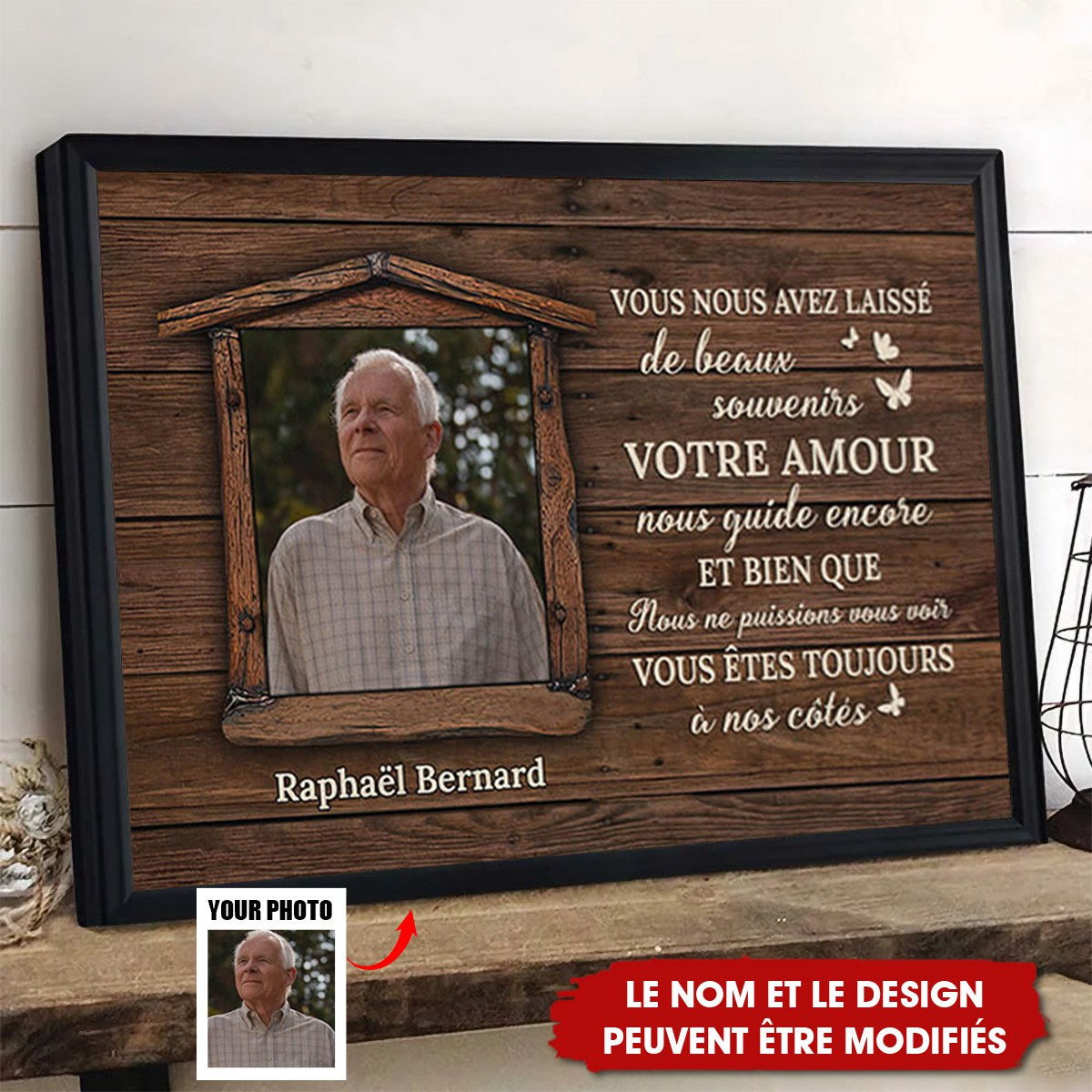 Toile Personnalisée Commémorative - Toujours À Mes Côtés - Avec Photo