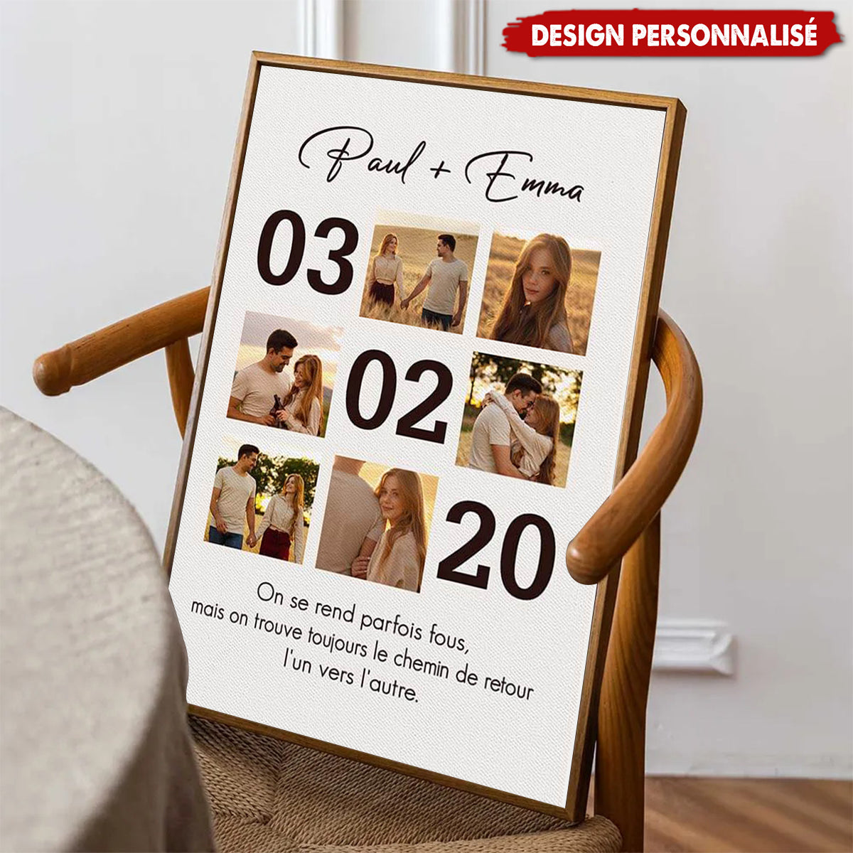 Affiche Personnalisée Couple - On Trouve Toujours Le Chemin De Retour Avec Photos