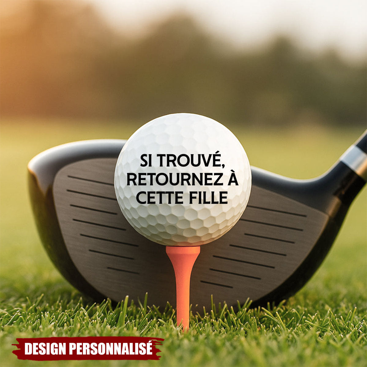 Balle de Golf Personnalisée avec Photo et Texte Humour