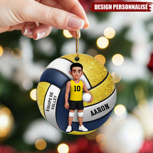 Ornement de Noël Volleyball Personnalisé - Cadeau Unique pour les Fans de Sport