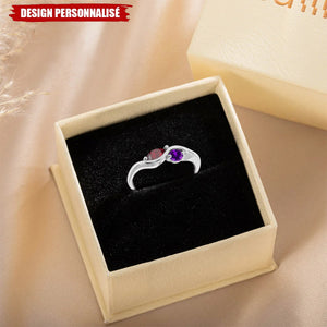 Bague Personnalisée avec Pierres de Naissance – Bijou d’Amour pour Couple