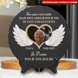 Pierre Commémorative Personnalisée avec Ailes d'Ange – Hommage Éternel à un Être Cher