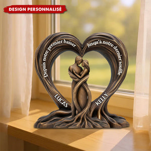 Plaque personnalisée cœur pour couple — Du premier baiser au dernier souffle