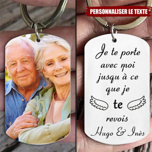 Porte-Clés Personnalisé avec Photo – "Je te porte avec moi jusqu’à ce que je te revoie"