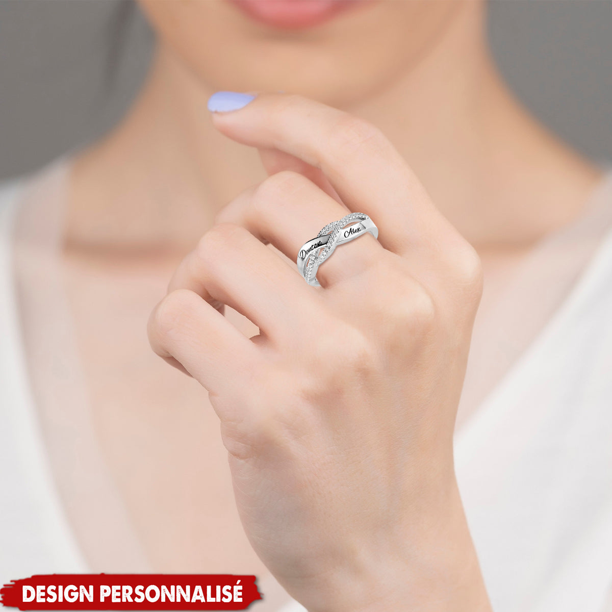 Bague Personnalisée avec Noms – Symbole d’Amour Éternel et Cadeau Romantique