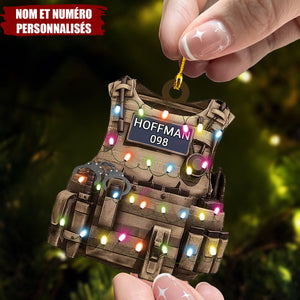 Décoration de Noël Personnalisée – Gilet Tactique avec Nom et Numéro