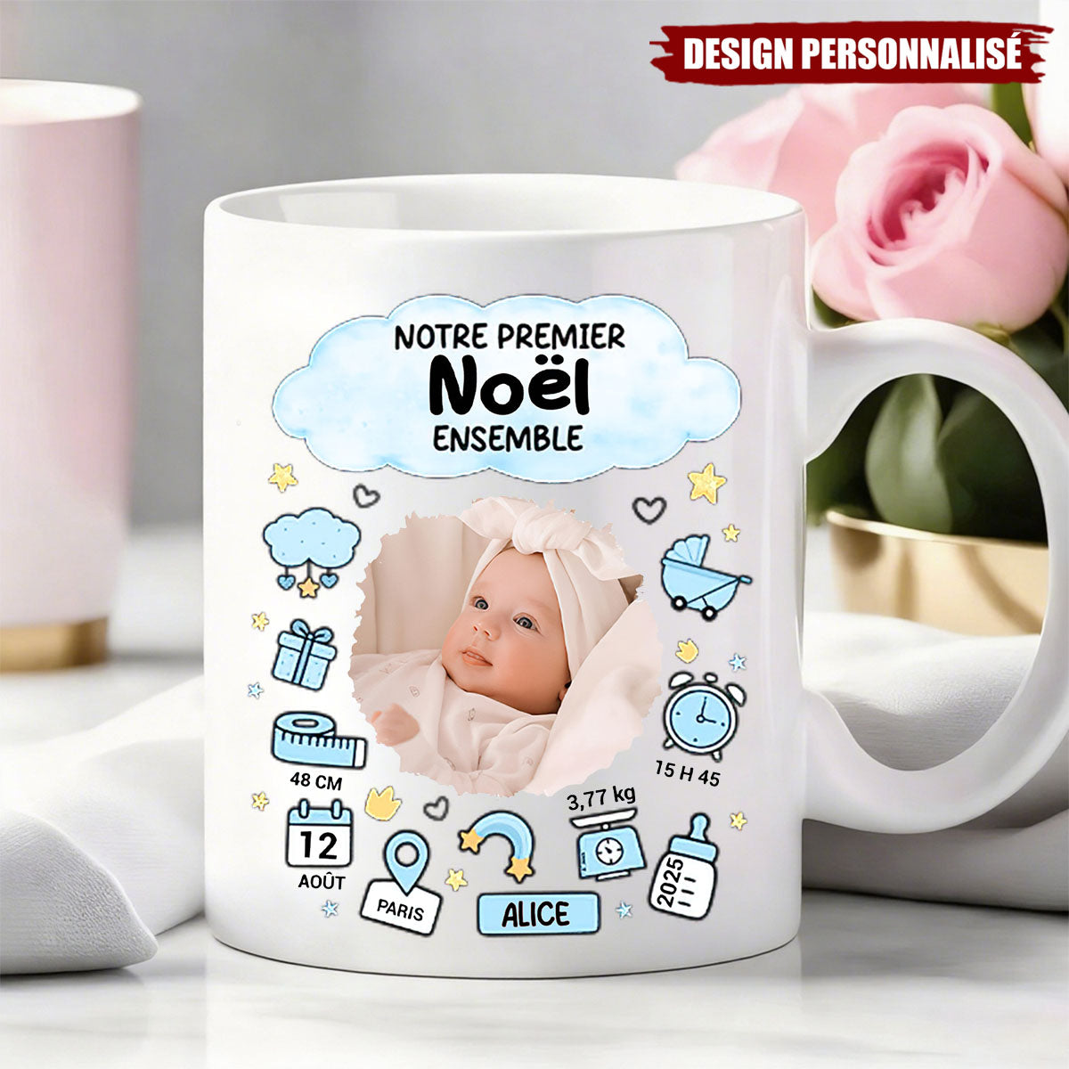 Mug Personnalisé Avec Photo - Notre Premier Noël Ensemble