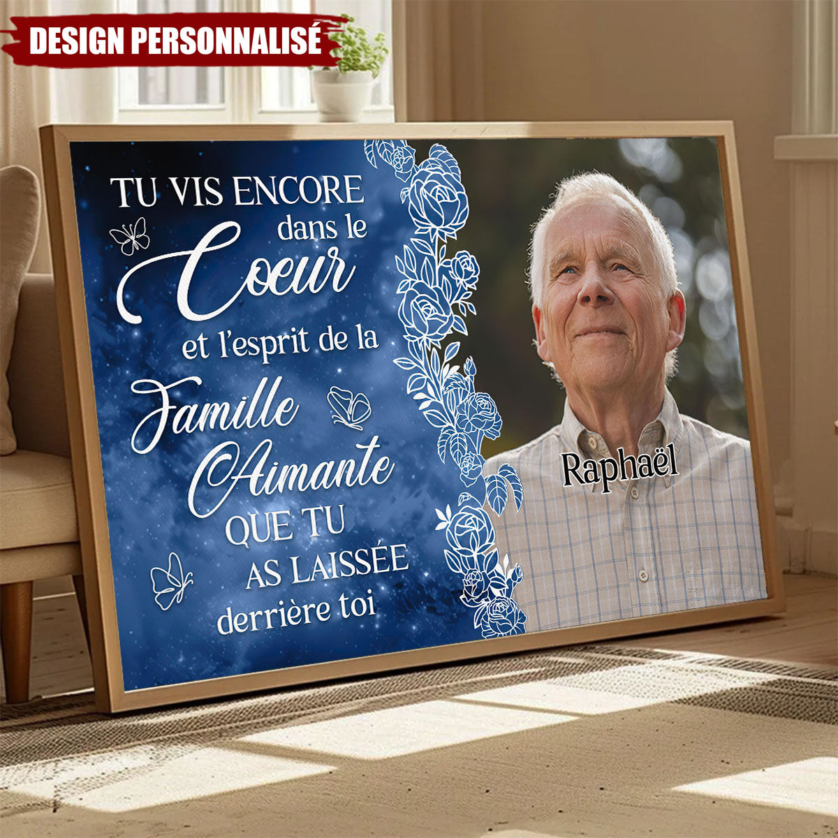 Affiche Commémoratif Personnalisé – Tu vis encore dans nos cœurs
