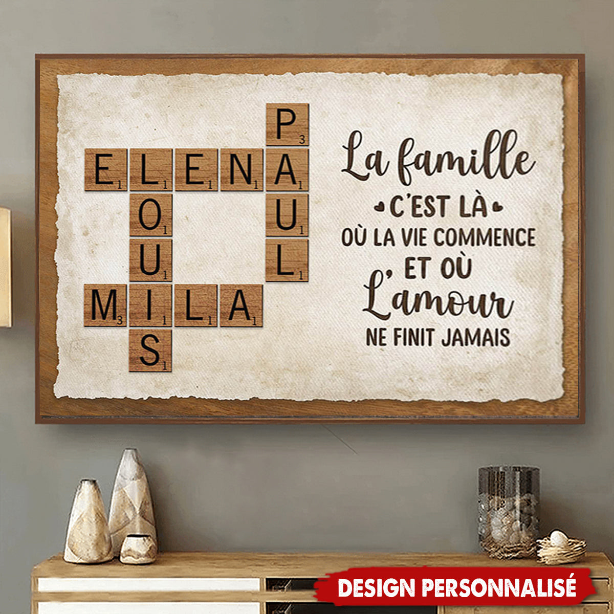 Affiche Familiale Personnalisée - Ensemble, Nous Sommes une Famille