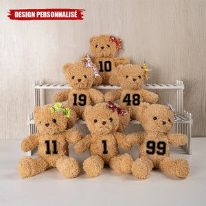 Ours en Peluche Personnalisé avec Numéro – Cadeau Unique pour Enfants ou Couples
