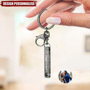 Porte-clés de projection photo personnalisé - Cadeau d’amour inoubliable