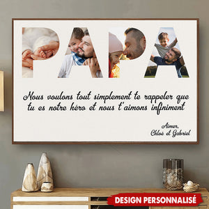Affiche Photo Personnalisé "PAPA" - Un Cadeau Inoubliable pour Papa