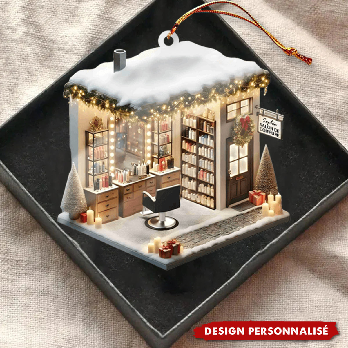 Décoration Personnalisée Salon – Ornement Miniature pour Manucure, Coiffure & Barbier