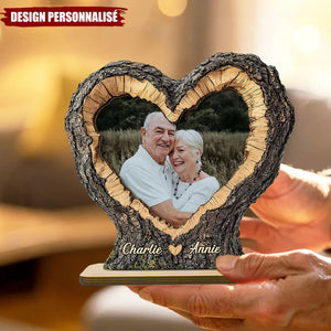 Plaque en Bois en Forme de Cœur Personnalisée - Cadeau de Saint-Valentin pour Lui, pour Elle