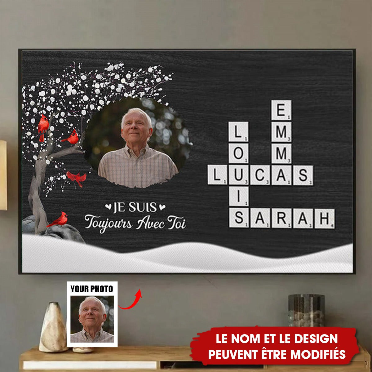 Toile Commémorative Personnalisée - Toujours Avec Toi