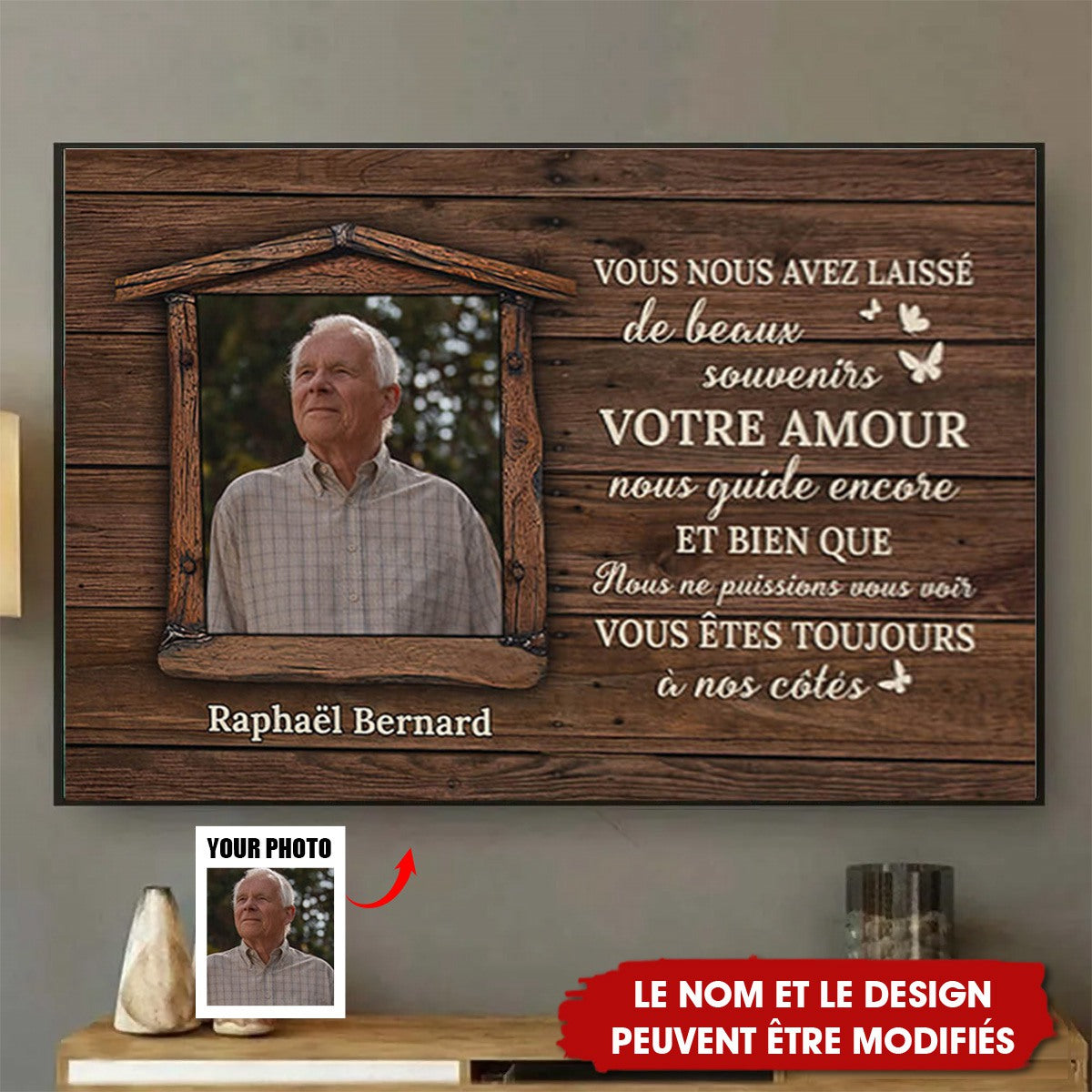 Toile Personnalisée Commémorative - Toujours À Mes Côtés - Avec Photo