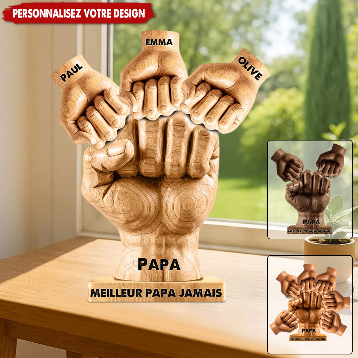 Meilleur Papa Jamais – Plaque Acrylique Personnalisée en Forme Spéciale pour Papa