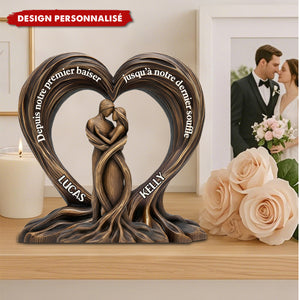 Plaque personnalisée cœur pour couple — Du premier baiser au dernier souffle