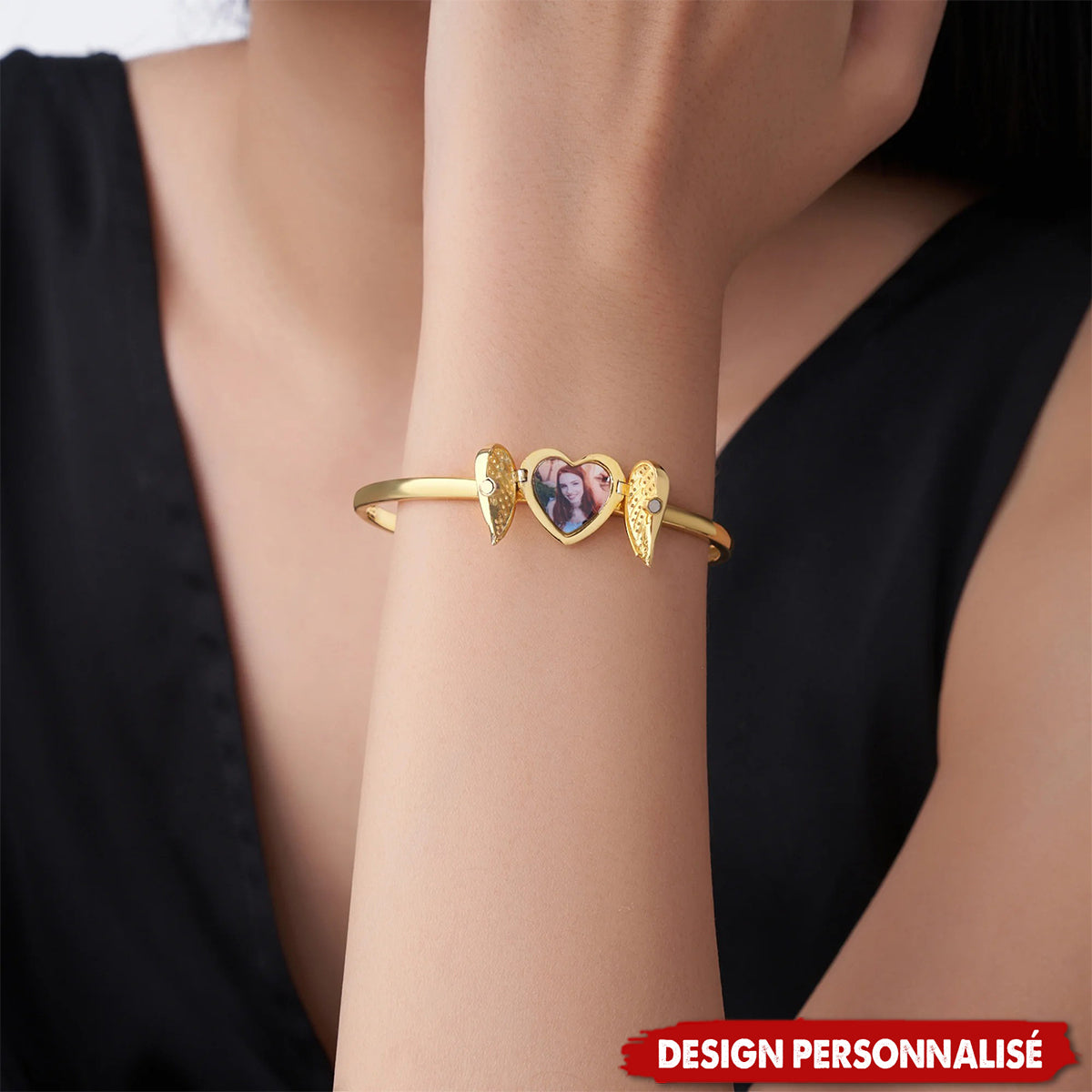 Bracelet Cœur Photo Personnalisé – Cadeau Personnalisé Plein d’Émotion