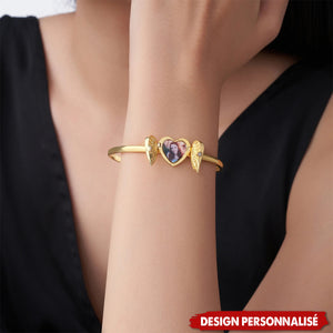 Bracelet Cœur Photo Personnalisé – Cadeau Personnalisé Plein d’Émotion