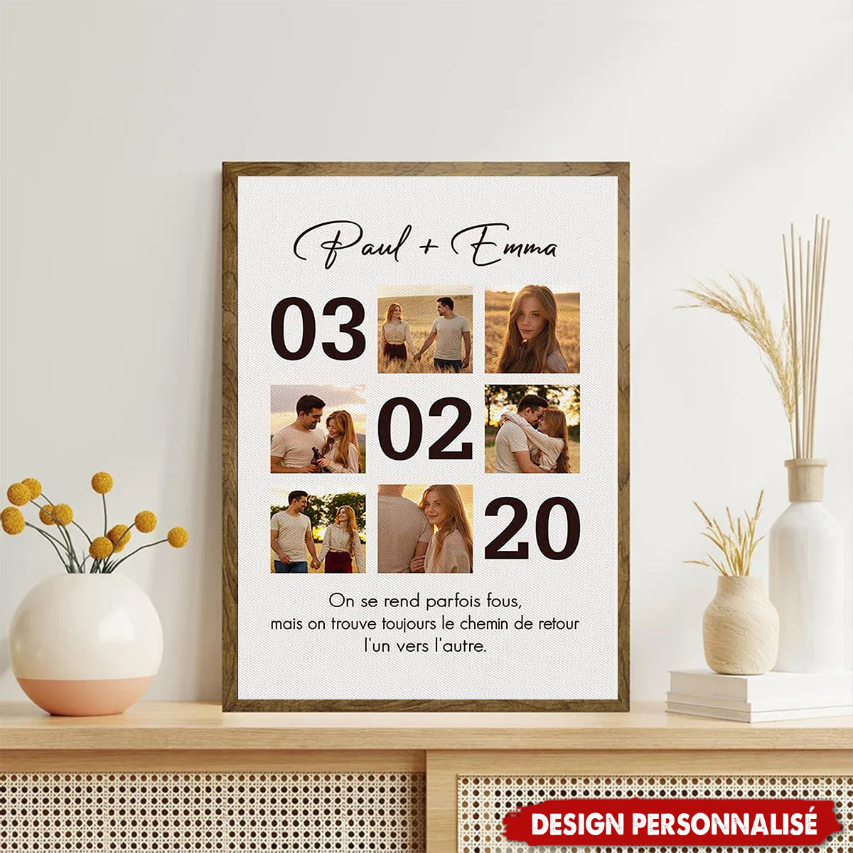 Affiche Personnalisée Couple - On Trouve Toujours Le Chemin De Retour Avec Photos