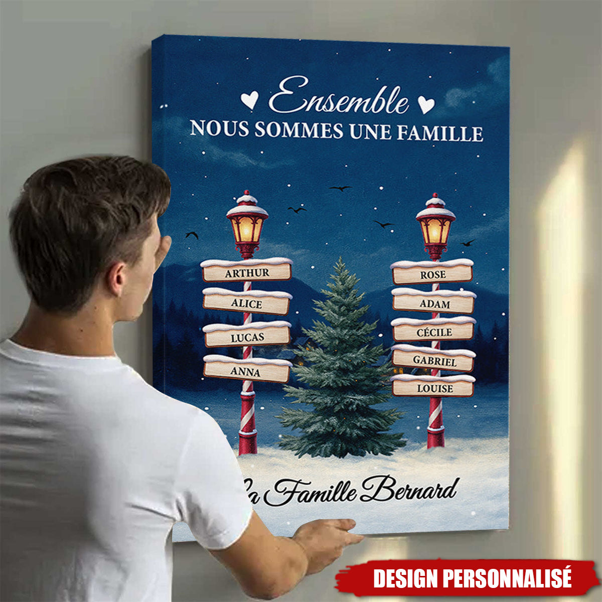 Affiche Familiale Personnalisée - Ensemble Nous Sommes Une Famille