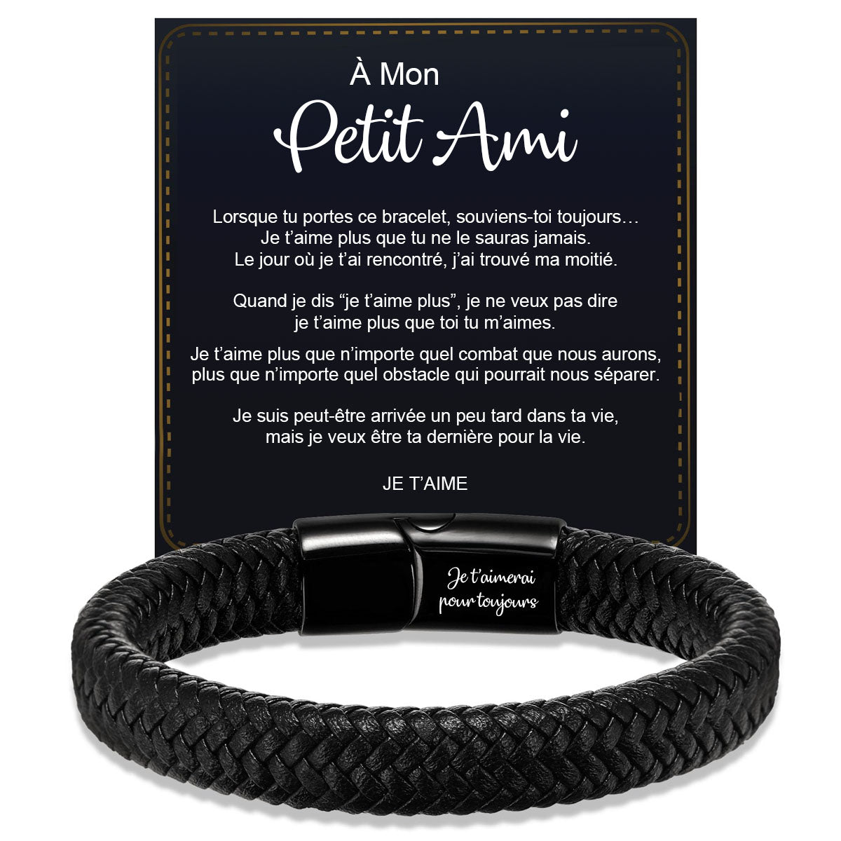 Bracelet en Cuir Personnalisé pour Homme – Cadeaux pour la fête des pères, un anniversaire ou une remise de diplôme