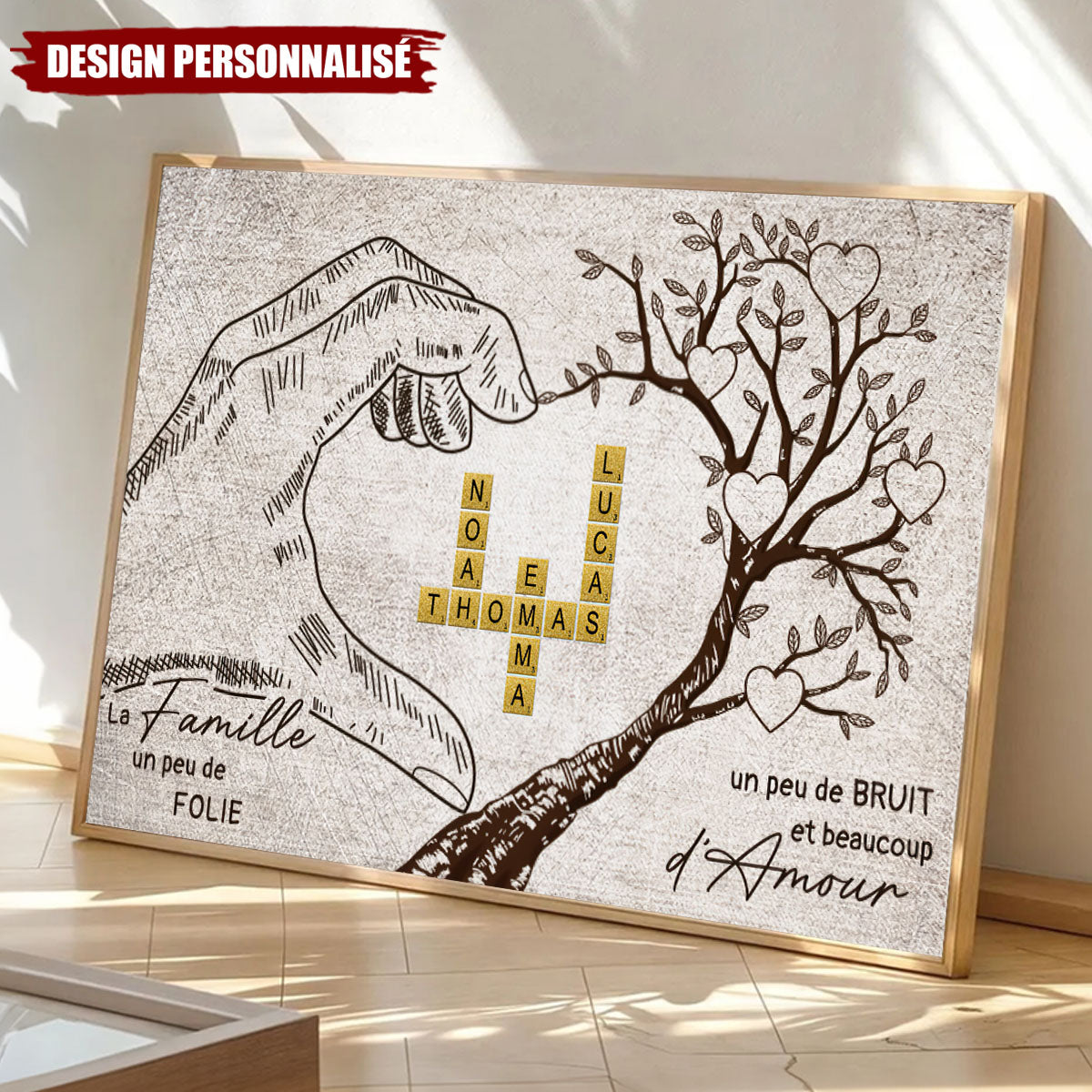 Affiche “La Famille” avec Prénoms Personnalisés – Idée Cadeau Unique