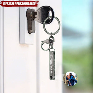 Porte-clés de projection photo personnalisé - Cadeau d’amour inoubliable