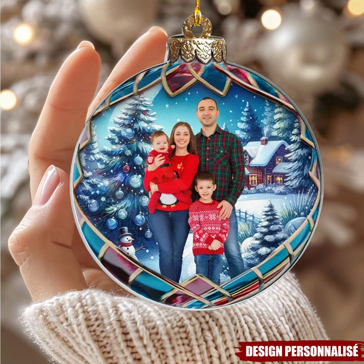 Ornement Familial Personnalisé sur Mesure - Souvenir Familial Unique