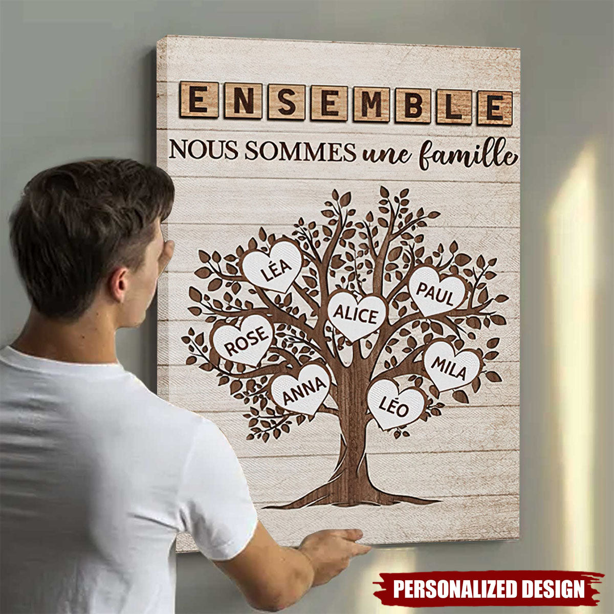 Tableau Arbre Généalogique Personnalisé – Ensemble, Nous Sommes Une Famille