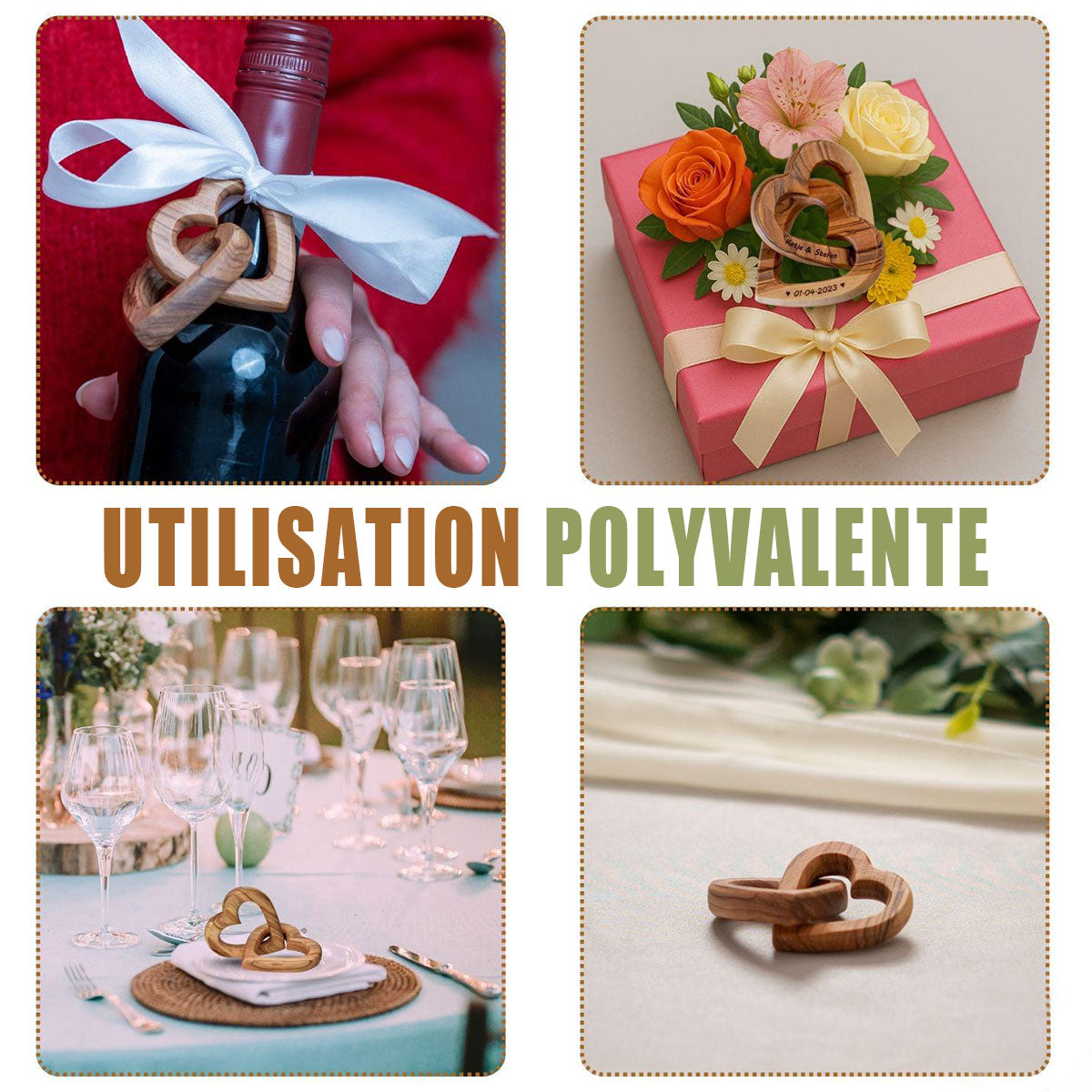 Cadeau personnalisé de cœurs liés – Mariage, Saint-Valentin, Anniversaire