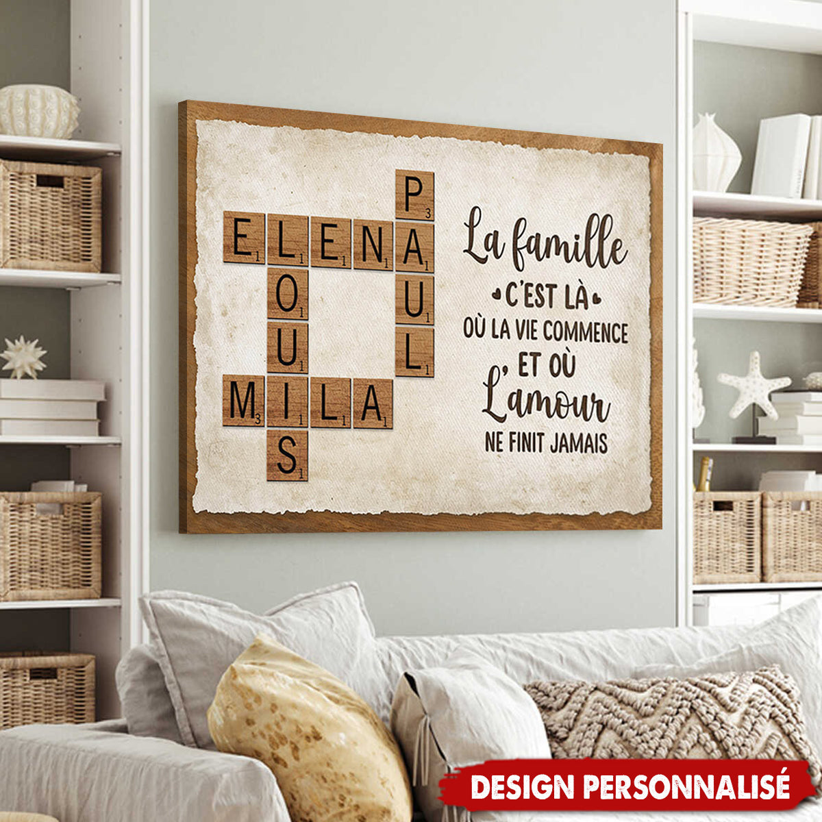 Affiche Familiale Personnalisée - Ensemble, Nous Sommes une Famille
