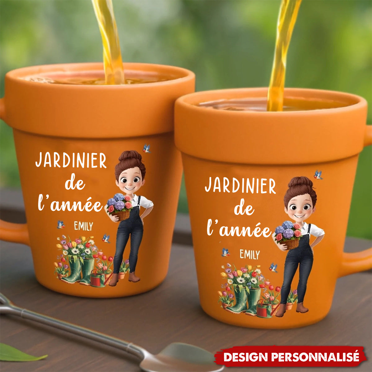 Tasse en Céramique Plante Personnalisée – Cadeau de Jardinage Personnalisé – Ambiance Parent de Plantes – Mug Pot de Fleur