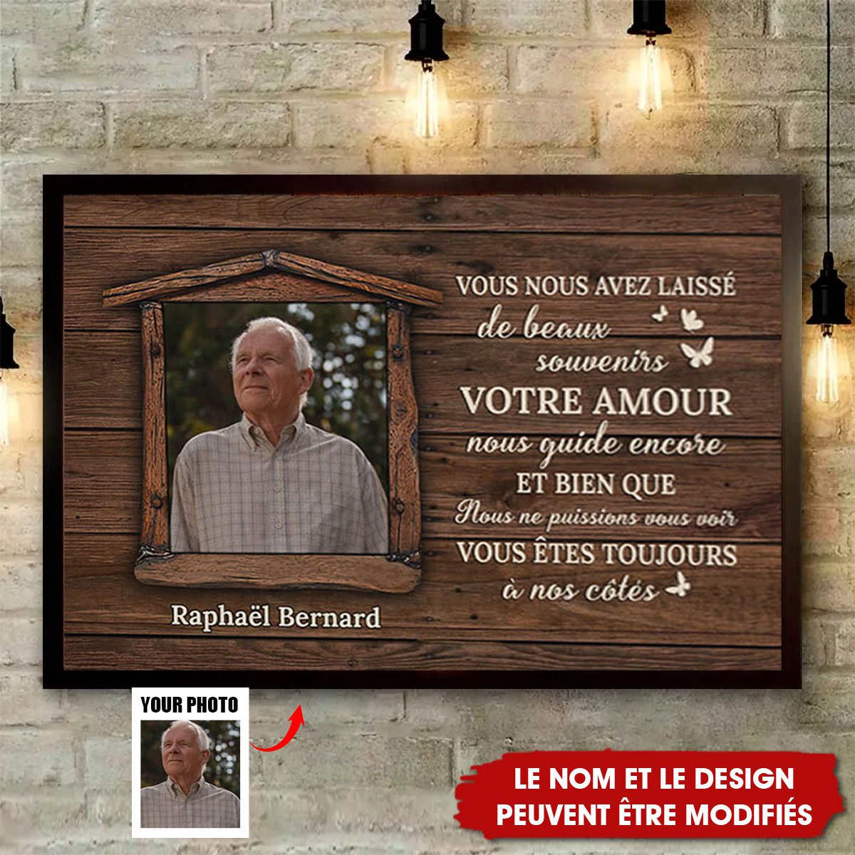 Toile Personnalisée Commémorative - Toujours À Mes Côtés - Avec Photo