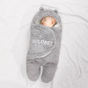Couverture d’Emmaillotage Bébé Personnalisée avec Nom et Motif Ours – Cadeau d’Anniversaire pour Bébé