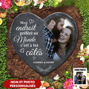 Plaque Cœur en Pierre Personnalisée – Cadeau Romantique Unique